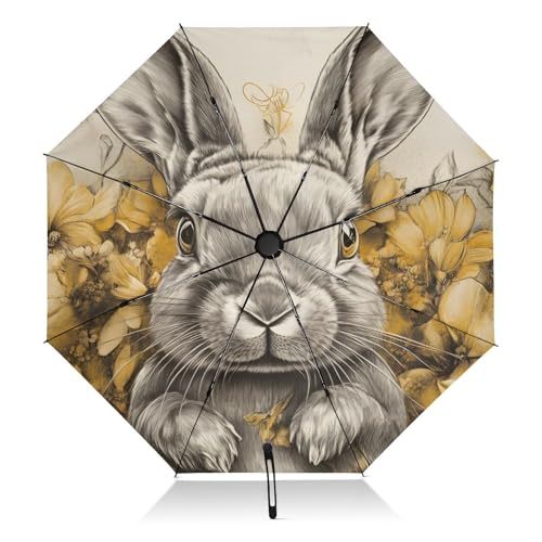 Parapluie compact lapin pour le quotidien : restez au sec et protégée du soleil en ville