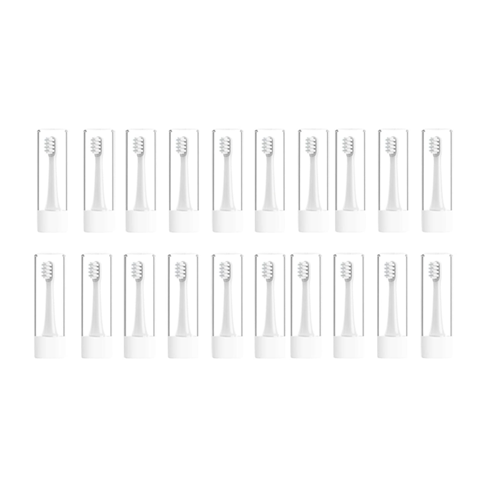 Cabezales De Cepillo De Repuesto, Compatibles Con Xiaomi | Cerdas de alta densidad: más cerdas brindan una cobertura más amplia(White-20PCS)