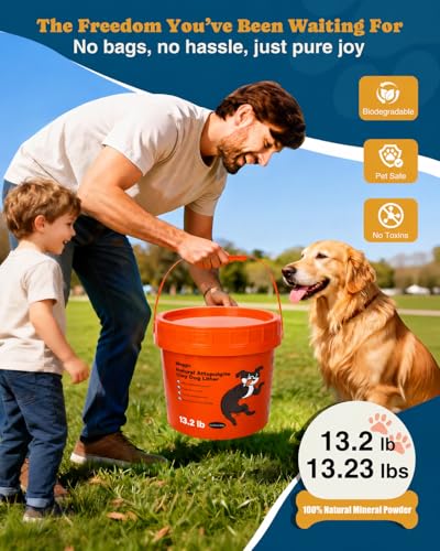 Waggle Dog Urine Neutralizer for Lawn, Kennel Odor Eliminator, Natural Attapulgite, Yard Deodorizer Powder for Urine & Poop, Pet litter for Indoor, Outdoor Potty Trays, Grass & Turf, 1x 13.2lb Buckets — view 5