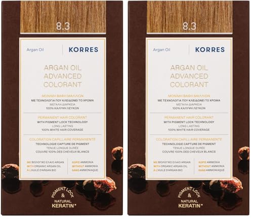 Korres Coloration Permanente 8.3 teinture cheveux Blond Clair Doré longue tenue