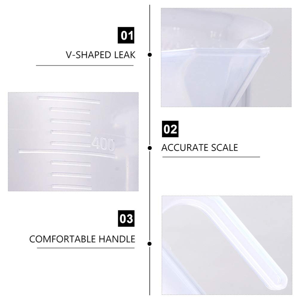 5 bicchieri graduati in plastica cucina, brocche dosatrici, contenitore graduato, tazza caffè professionale, caffè, latte, brocca schiumare caffè espresso, cappuccino, latte