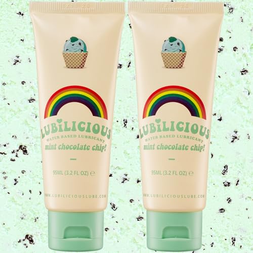 Lubilicious Mint Chocolate Chip Lube 2 Pack - Tasty Mint Chocolate Chip Lubricant, Smooth Lube Mint Chocolate Chip, Edible Flavored Lube for Couples, Non-Sticky Edible Lube