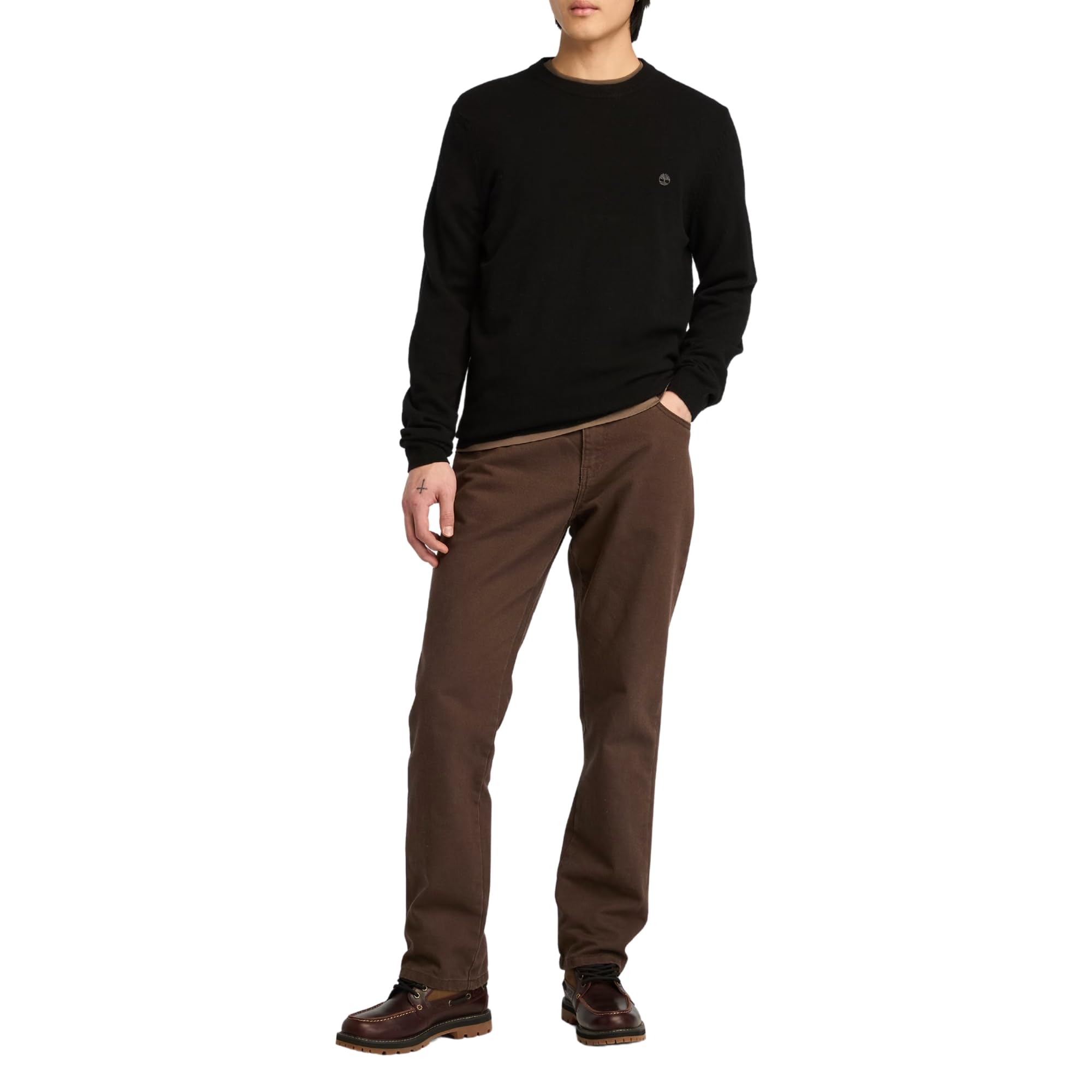 Timberland Maglione da Uomo in Lana Merino Cohas Brook Nero Taglia S Codice TB0A2BFHX65