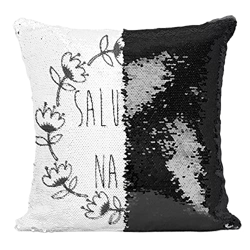 Coussin Sequin Noir Salut Les Nazes | Rompre la Monotonie