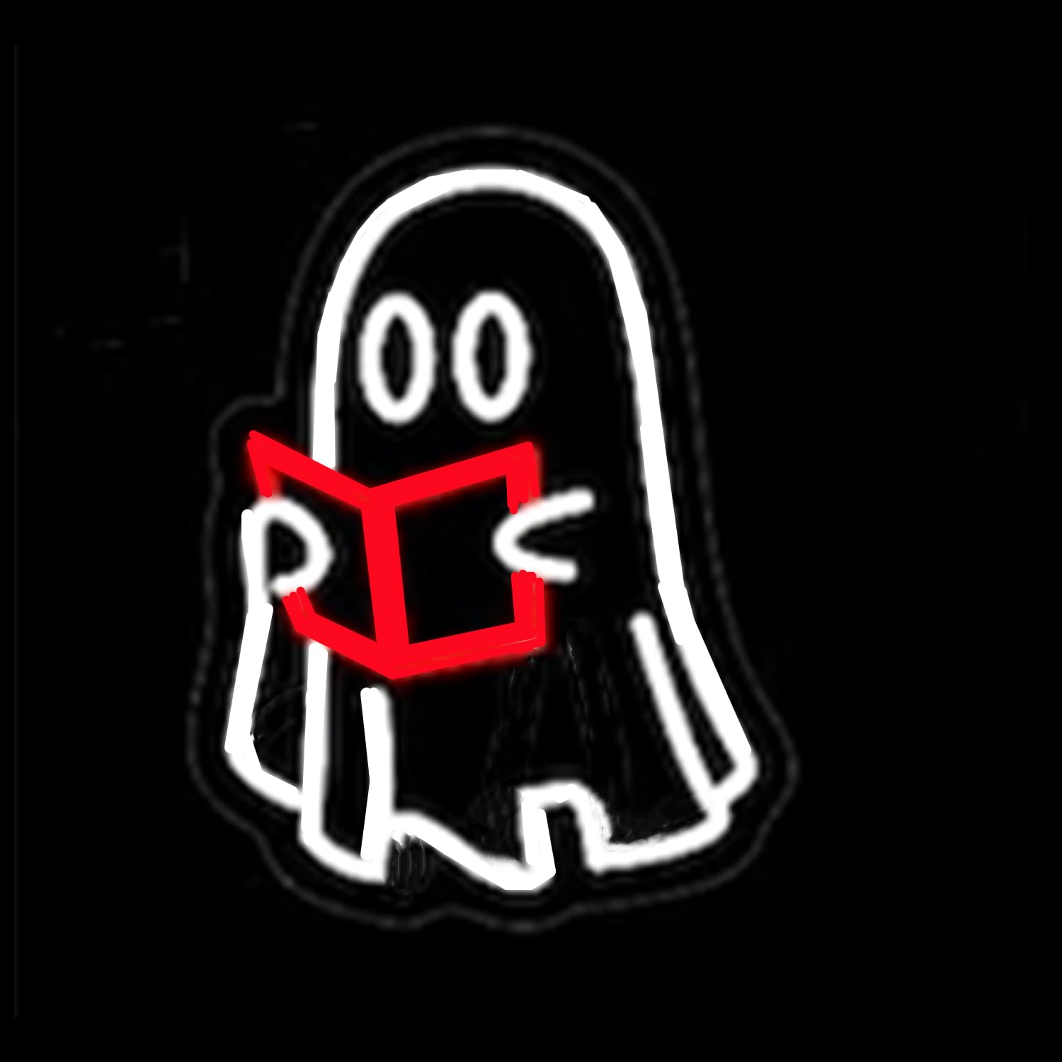 Ghosts Reading Neon Sign Light Dimmable and Reusable LED Spooky Boo Light up Halloween Indoor Decor for Fireplace Bedroom Kitchen Office Table 36x27CM/14.2x10.6In,USB Powered — image 1