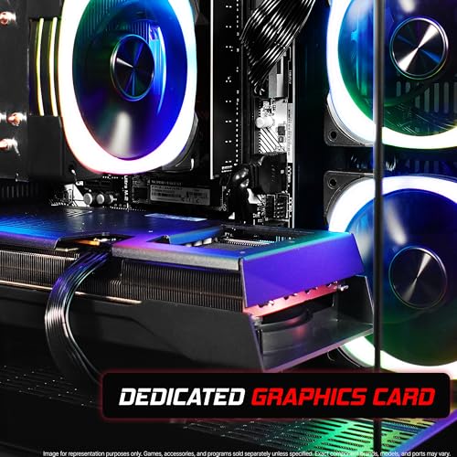 Image of SAAV Prebuilt Gaming PC Bundle Desktop Tower AMD Ryzen 7 5800X Radeon RX 9060 XT 8GB GDDR6 16GB DDR4 512GB NVMe SSD WiFi 6 Bluetooth Windows 11 Black Air Cooler RGB Computer PC Gaming