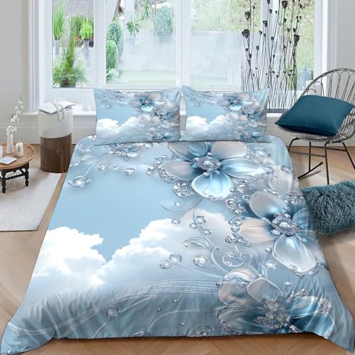 Housse de Couette 3D Confortable pour Lit Double Facile à Enfiler - 4