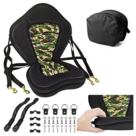 Vashly Kayak Seat, Thicken Seat Cushions for Kayak, Padded Kayak Seats, Canoe Seats with Detachable Storage Bag, Kayak Seat Cushion, for Canoeing Kayaking Rafting Fishing