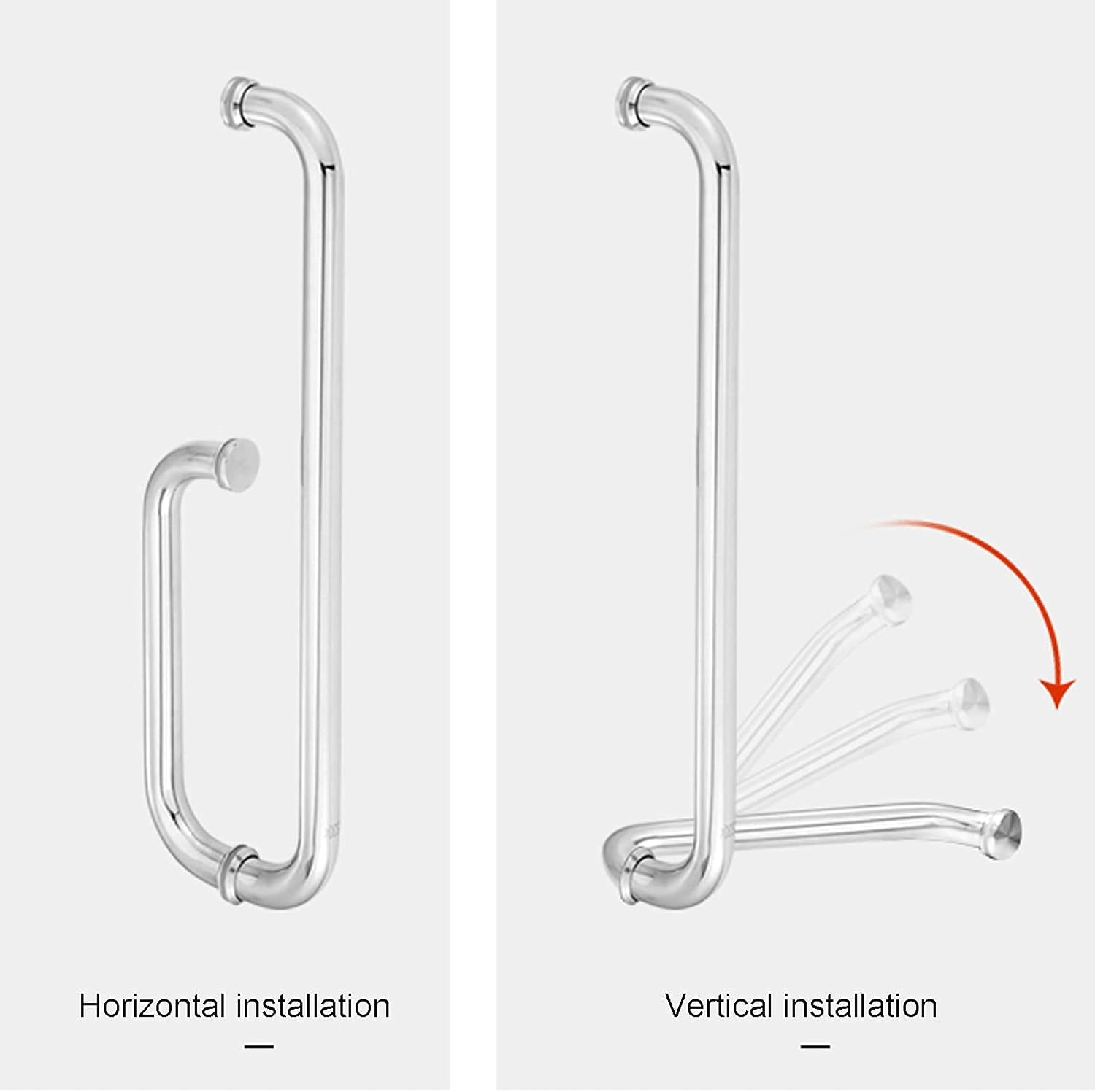 304 Stainless Steel Push Pull Door Handle for Glass Door,Bathroom Sliding Glass Door Handle Set - Replace Old or Damaged Door Handles