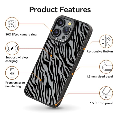 Coque iPhone 15 Pro zèbre noir cadeau fille original 6.1