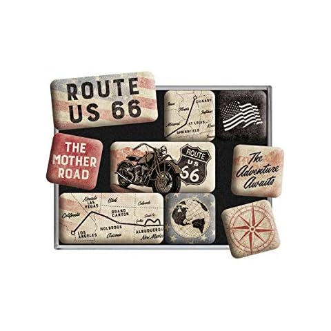 Nostalgic-Art Route 66 Bike Map Magnets Set Cover