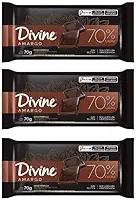 Kit 3 Barra Chocolate Divine Supremo 70G Amargo 70% Cacau