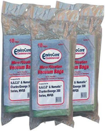 EnviroCare 30 Commercial Numatic N.A.C.E. NVM1C NVM2C Vacuum Cleaner Bags Charles, Edward, George 300 Series, XV370, NV300, NV350, NV375, NV380, NV402, NVQS, 604102,