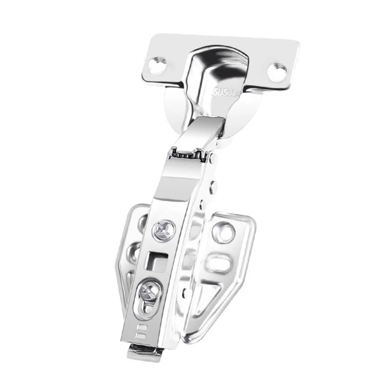 Zawias kielichowy Premium 25 mm ze stali nierdzewnej do szafek – amortyzator cichego zamykania – 1 szt.(Middle Bend)