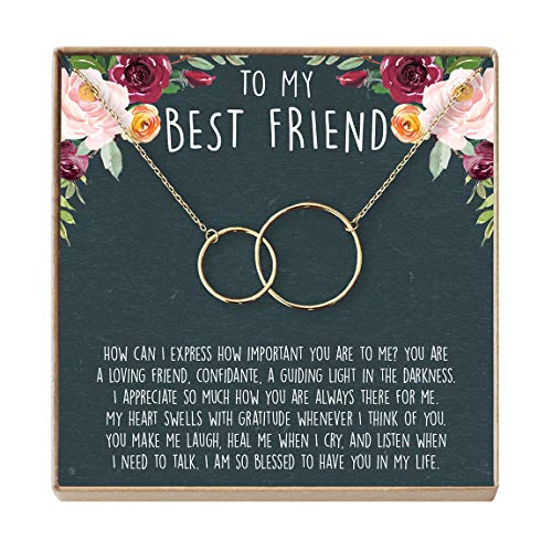 Best Friend Necklace - Heartfelt Card & Jewelry Gift for Birthday, Holiday, More