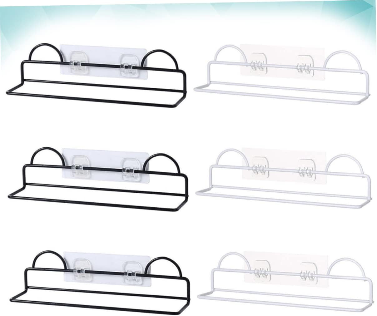 Amosfun 6pcs Wall-mounted Slipper Rack Irony Shoes Organizer Modern Bathroom Shoe Storage Glue Not Included Easy Install