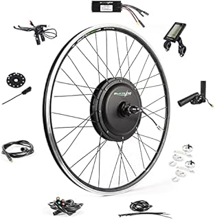 EBIKELING Waterproof Ebike Conversion Kit for Electric Bike 700C Front or Rear Wheel Electric Bicycle Hub Motor Kit, 1200W, Front/LCD/Thumb