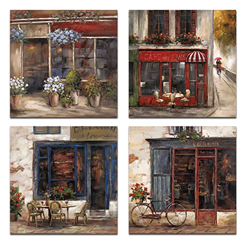 DOCLY&WOPL Coffee House Wall Art Decor French Country Street Cafe ...