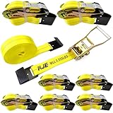 KJE 8 Pack Flat Hook Ratchet Straps, 2" ...