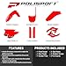 Polisport Motocross (MX) Replica Plastic Kit for Honda CRF450R (2021-2024) Dirt Bike – OEM Quality, Durable, Flexible & Perfect Fit – Red/Black