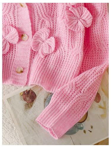 SOLY HUX Girl's Cute Bow Cardigan Sweater Button Down V Neck Long Sleeve Knit Cardigans4
