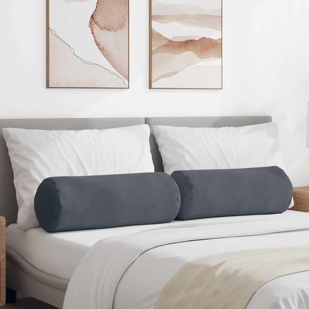 Set di 2 cuscini cervicali decorativi in morbido tessuto a coste, con imbottitura in poliestere, per divano e letto, 25 x 70 cm, rivestimento sfoderabile
