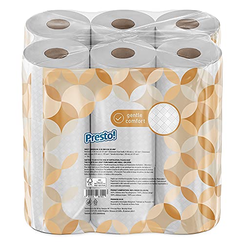 Amazon Brand Presto! 2Ply Embossed Toilet Tissues, Unscented, 3600