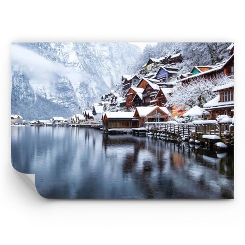 ARTTOR Papel pintado de papel no tejido Standard - Paisaje Asentamiento De Montaña Invierno - 100x70 cm - Fotomurales Decorativos Papel tapiz fotográfico Dormitorio Para la sala - WF1AA100x70-5363