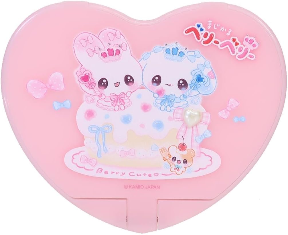 Cameo Japan 231234 Heart Mirror with Stones, Twinkle Berry Berry, Pink