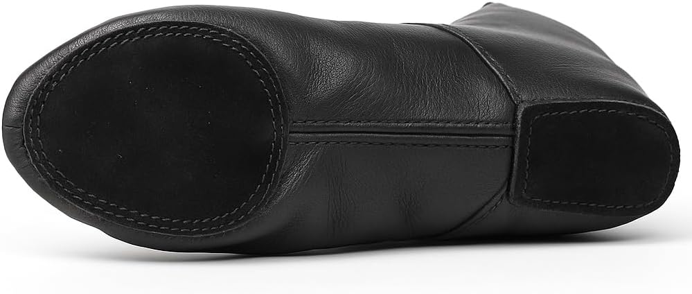 Jazz Boots Dance Shoes: High Top Black Jazz Shoes Lace Up - Premium Leather Dancing Shoes - Flat Split Sole Over Ankle Jazz Boots for Women Girls Kids and Men - Image 6