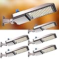 Lightdot 320W(350x1W) LED Parking Lot Lights Outdoor(52500LM Eqv.1400W HPS) 5000K IP65 Parking Lot Lights Commercial ETL Listed Led Pole Light Arm Mount with Smart Photocell for Roadway-5Pack