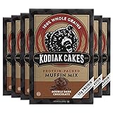 Kodiak Cakes Power Bake Muffin Mix, Double Dark Chocolate, 14 Ounce (Pack of 6)