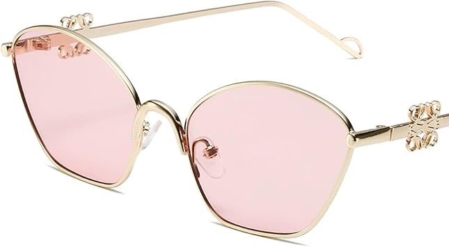 Shades Sunglasses, Large Sunglasses with Metal Frame, Pilot Sunglasses for Parties and Outdoor SportsPink,14 * 14 * 4 cm