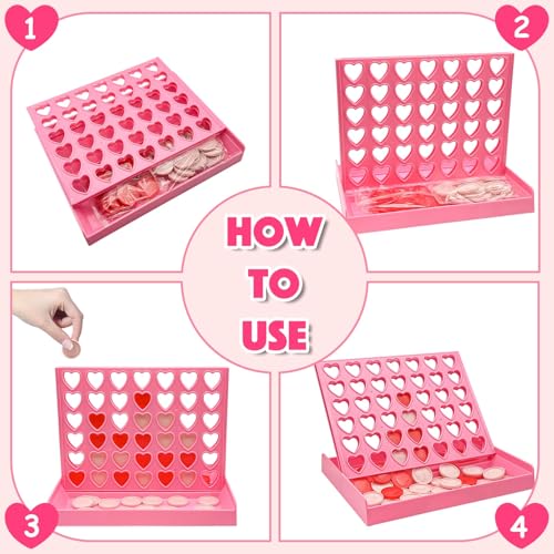 Juego 4 en línea con forma de corazón para niños y adultos miniatura 3