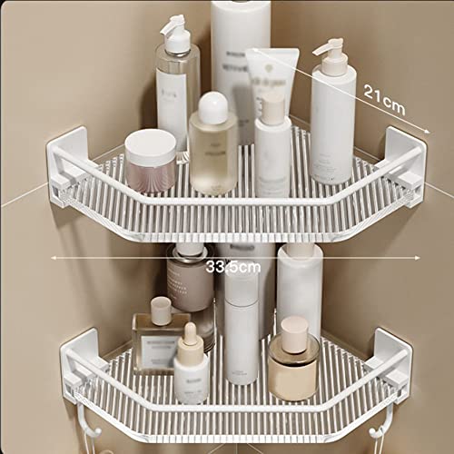 Étagère de rangement de douche blanche double layer trépied sans perforation - 8