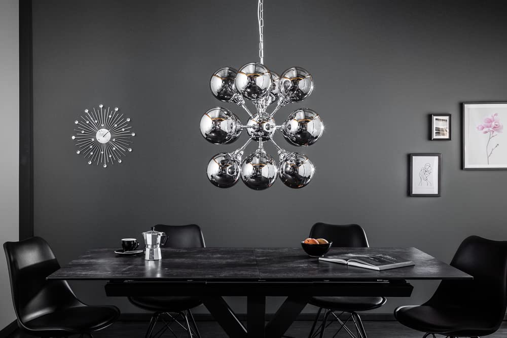 invicta INTERIOR Extravagante Hängeleuchte GALAXY 72cm silber Hängelampe Modern Design Pendelleuchte Deckenlampe