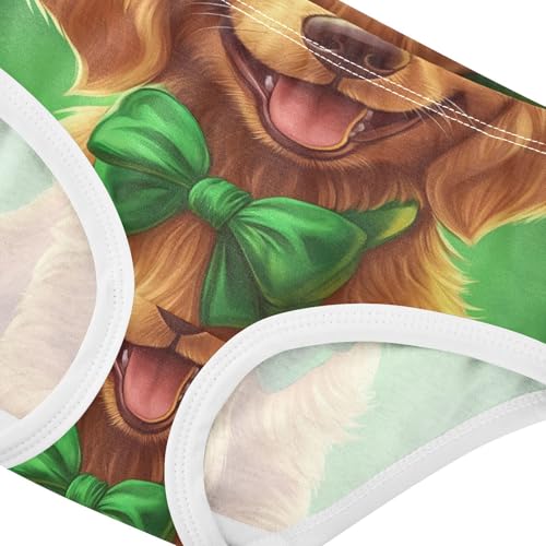 Toddler Girls Underwear 2t Cotton Little Girl Panties Animal Kids Undies Briefs Cute Golden Dog St Patrick Green4