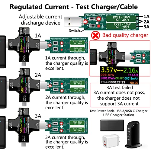 Image of USB C Tester,KJ-KayJI 2 in 1 Tester IPS Digital Multimeter(2024),Voltage,Cur,Pwr,Resistance,Elec,Temp,Capacity,Tme,Fast Charging,with 3A Discharge Load Support PD2.0 /PD3.0,QC2.0 /QC3.0,BC1.2