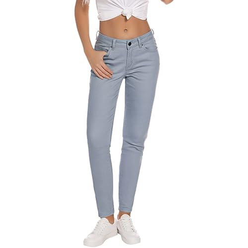 Resfeber Women's Ripped Boyfriend Jeans Stretch Distressed Jeans Capri Mom Jean with Hole