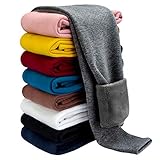 BOOPH - Leggings de invierno para niñas con forro polar, pantalones básicos de longitud completa - Gris - 5-6 años