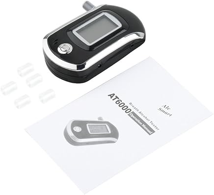 leoboone Alcohol Tester Professional Digital Breathalyzer Breath Analyzer with Large Digital LCD Display 5 Pcs Mouthpieces