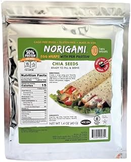 Norigami Egg Wraps Pea Protein -High Protein,Low Carb,Vegetarian Thin He...