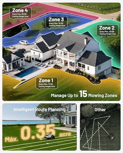Image of Mammotion YUKA mini 700H Robot Lawn Mower for 0.17 Acre, Max.0.35 Acre, No Wire, No RTK Installation, Free NetRTK+AI Vision Positioning, 45% Slope, Cutting Height 2''~3.5'', 15 Mowing Zones
