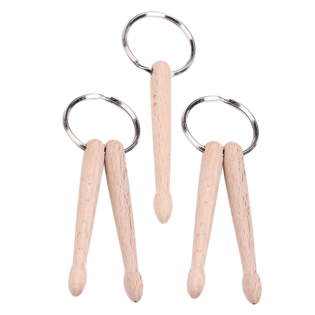 12 Pz zaino della banda rock ciondoli pendenti chiave portachiavi a percussione Bacchette batteria bacchette per batteria di legno portachiavi con bacchette di legno BESTonZON