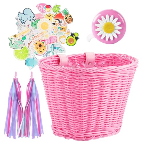 Panier de vélo pour enfants en osier guidon réglable et accessoires