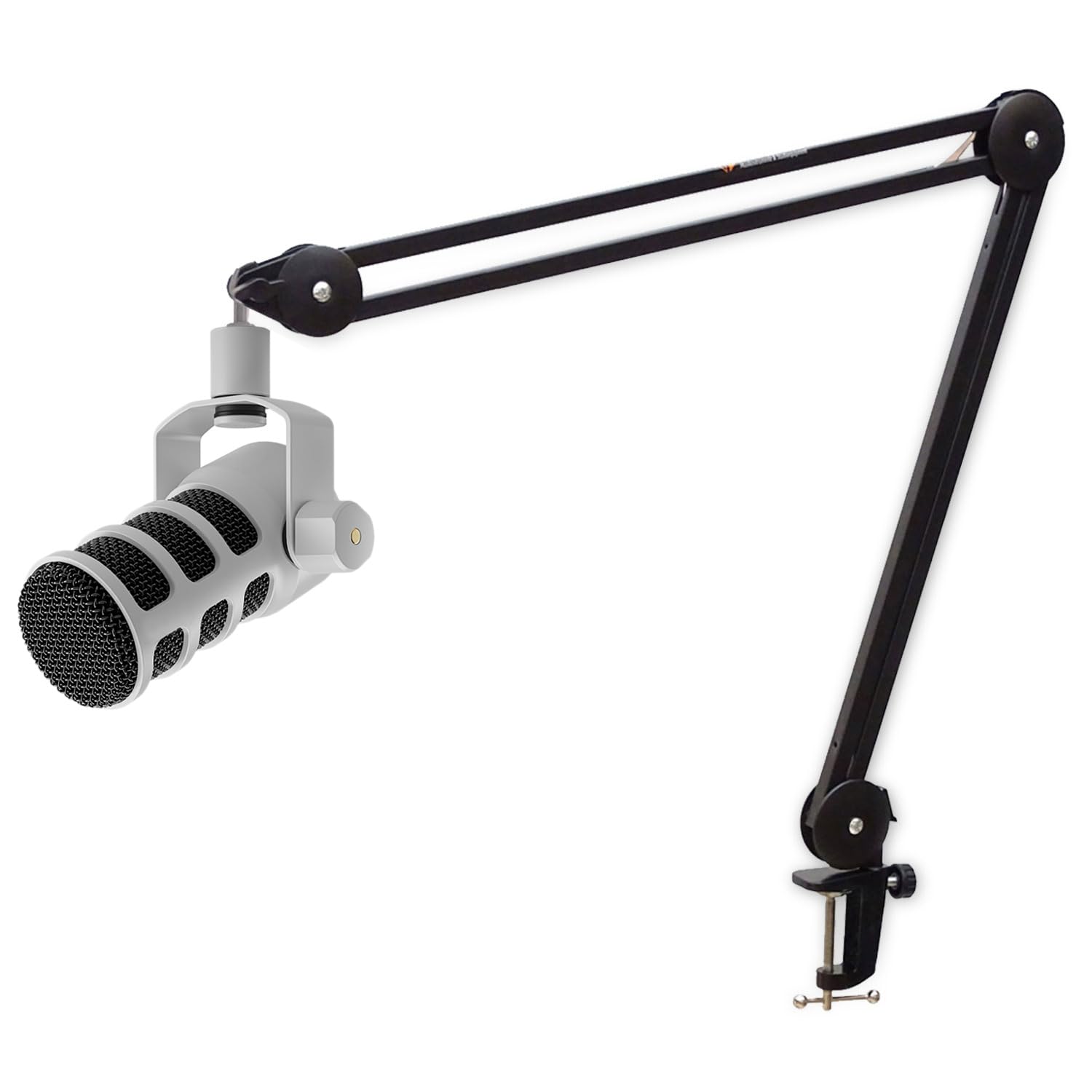 Rode Podmic - Microphone dynamique USB XLR pour chanter - Blanc - Avec trépied à bras articulé Keepdrum MS138