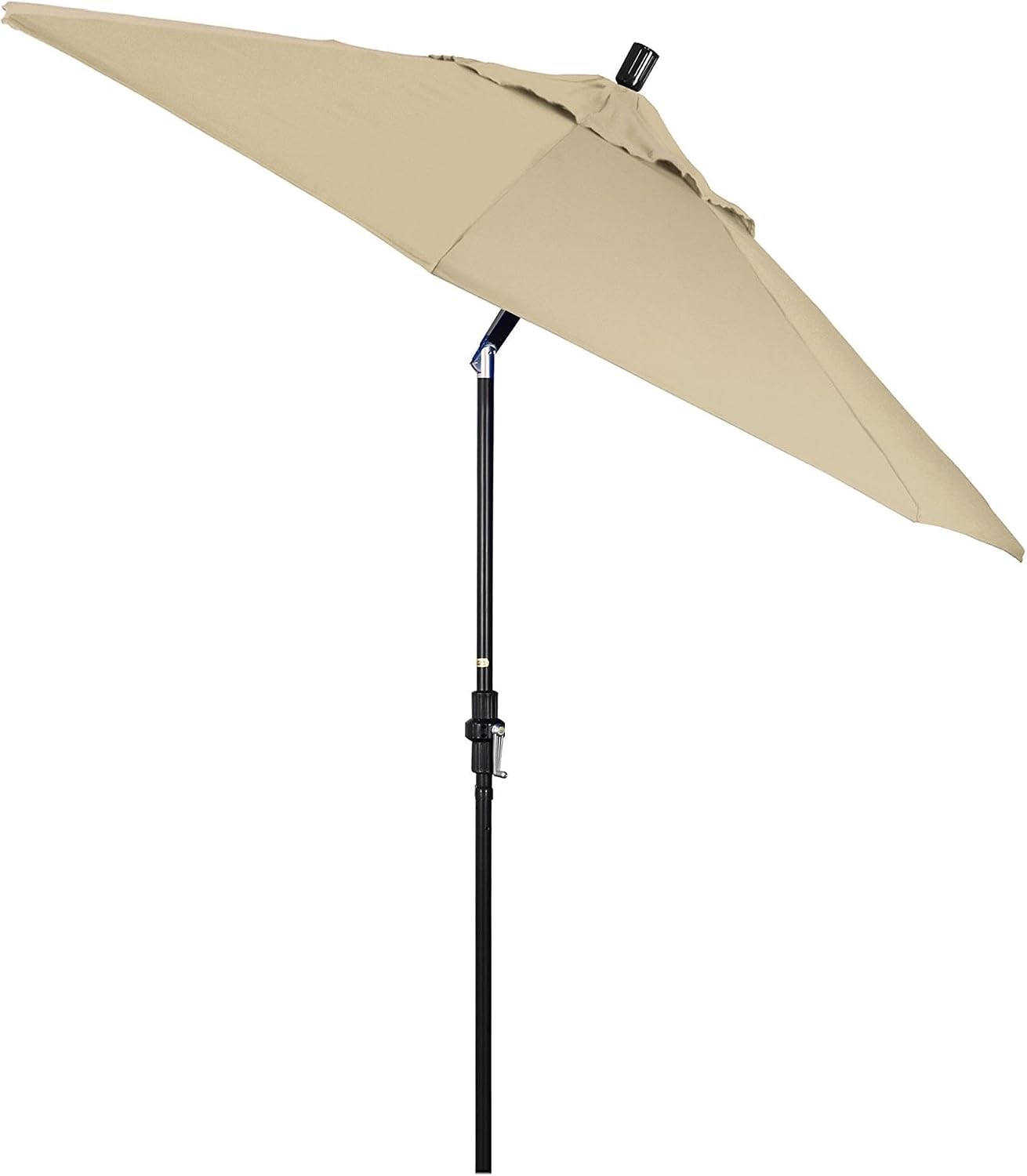 Pemberly Row 9 ft Patio Umbrella, Aluminum Frame, Pacifica Beige Finish, Collar Tilt Design, Crank-to-Open Mechanism, Durable Outdoor Shade for Patio, Garden, or Backyard Use
