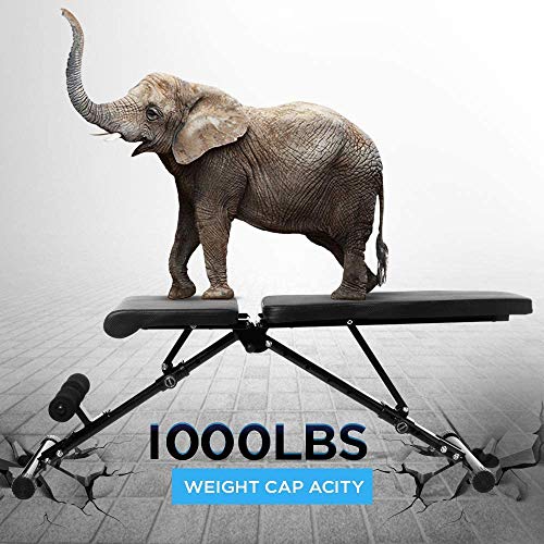 BOSWELL Adjustable Weight Bench,1000 LB Max Weight Workout Weight Bench for Home Gym Weightlifting Foldable Mulit-Purpose Incline Decline Fitness Weight Bench