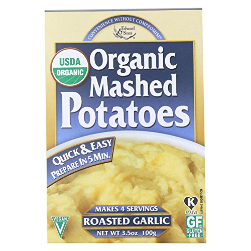 Edward and Sons Organic Mashed Potatoes - Roasted Garlic - Case of 6 - 3.5 oz.