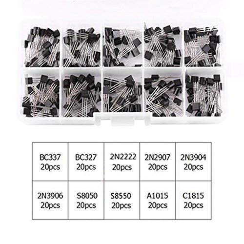 ZREAL 20pcs x10 Types NPN PNP Puissance Transistor Kit Boîte BC337 BC547 2N2222 S8050